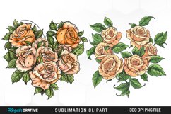 Watercolor Heart Flower Wreath Clipart Bundle Product Image 3