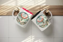 Watercolor heart hot air balloon Soaring with love quote Valentine Day print 20oz tumbler skinny mug wrap clipart t-shirt sublimation printable design