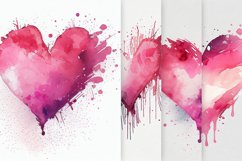 Watercolor Valentine&#039;s Day Hearts, Love Product Image 3