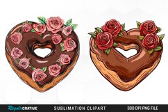 Watercolor Heart Shaped Roses Chocolate Clipart Bundle Product Image 3
