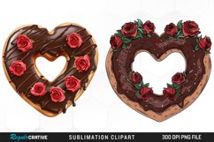 Watercolor Heart Shaped Roses Chocolate Clipart Bundle Product Image 2