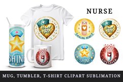Watercolor heart star cap capsule bandage nurse nursery nursing quote print tumbler skinny mug wrap clipart t-shirt sublimation printable design png