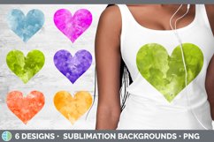 Bundle of six Watercolor hearts clipart.