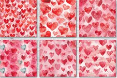 Watercolor Heart Valentines Digital Paper Bundle Product Image 4