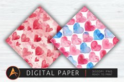 Watercolor Heart Valentines Background Product Image 1