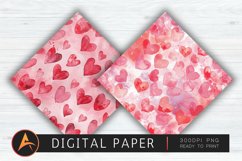 Watercolor Heart Valentines Wallpaper Product Image 1