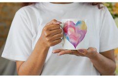Watercolor Heart Vibrant Colors | Mug sublimation design Product Image 2