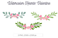 Watercolor Valentine pink heart frame clipart Product Image 4