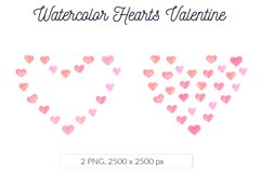 Watercolor Valentine pink heart frame clipart Product Image 5