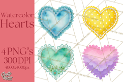 Watercolor Hearts PNG Clipart, Cute Valentine Clip Art Product Image 1