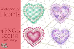 Watercolor Hearts PNG Clipart, Cute Valentine Clip Art Product Image 1