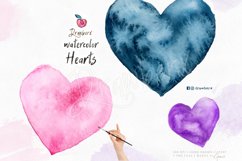 Watercolor Hearts Clipart set, png files - 011 Product Image 3