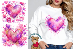 Watercolor Valentines Heart Clipart Product Image 1