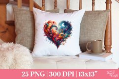 Watercolor Hearts PNG Pack | Valentine&#039;s Abstract Hearts PNG Product Image 4