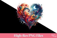 Watercolor Hearts PNG Pack | Valentine&#039;s Abstract Hearts PNG Product Image 5