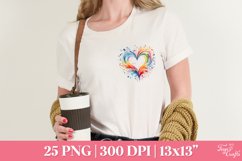 Watercolor Hearts PNG Pack | Valentine&#039;s Abstract Hearts PNG Product Image 9