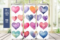 Watercolor Hearts Tumbler Wrap for Sublimation T1 Product Image 1