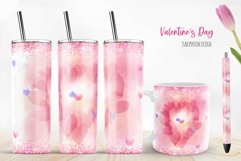 watercolor hearts valentines day sublimation design for tumbler and mug