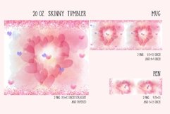 watercolor hearts valentines day sublimation design for tumbler and mug and pen
