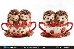 Watercolor Valentines Hedgehog PNG Clipart Product Image 1
