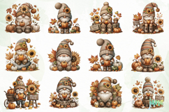 Watercolor Hello Fall Gnome Sublimation Product Image 9