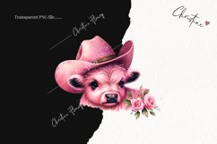 Pink Cowgirl Highland Cow PNG | Cowgirl PNG Product Image 2