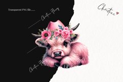 Flower Highland Cow PNG | Cowgirl PNG Product Image 2