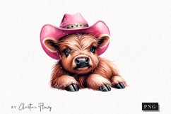 Western Highland Cow PNG | Cowgirl PNG Product Image 1