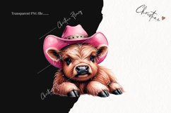 Western Highland Cow PNG | Cowgirl PNG Product Image 2