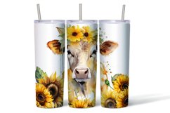 Watercolor wrapper for a cow in sunflowers Product Image 2