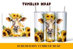 Watercolor wrapper for a cow in sunflowers Product Image 1