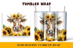 Watercolor wrapper for a cow in sunflowers Product Image 1
