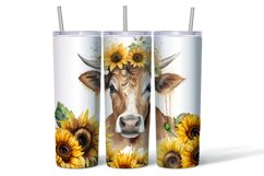 Watercolor wrapper for a cow in sunflowers Product Image 2