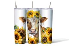 Watercolor wrapper for a cow in sunflowers Product Image 2
