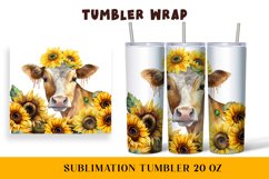 Watercolor wrapper for a cow in sunflowers Product Image 1