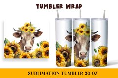 Watercolor wrapper for a cow in sunflowers Product Image 1