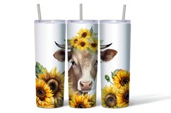 Watercolor wrapper for a cow in sunflowers Product Image 2