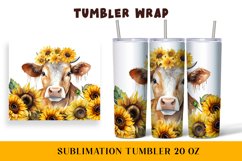 Watercolor wrapper for a cow in sunflowers Product Image 1