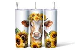 Watercolor wrapper for a cow in sunflowers Product Image 2
