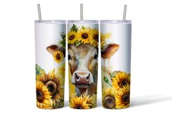 Watercolor wrapper for a cow in sunflowers Product Image 2