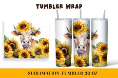 Watercolor wrapper for a cow in sunflowers Product Image 1