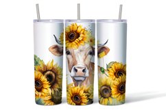 Watercolor wrapper for a cow in sunflowers Product Image 2