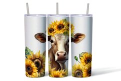 Watercolor wrapper for a cow in sunflowers Product Image 2