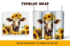 Watercolor wrapper for a cow in sunflowers Product Image 1