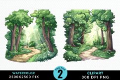Watercolor Hiking Trails Collection Clipart Product Image 1