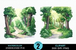Watercolor Hiking Trails Collection Clipart Product Image 1