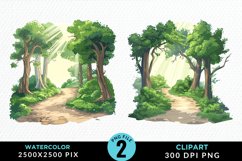 Watercolor Hiking Trails Collection Clipart Product Image 1