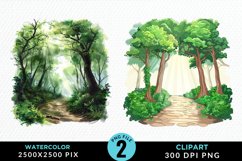 Watercolor Hiking Trails Collection Clipart Product Image 1