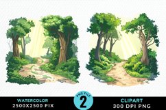 Watercolor Hiking Trails Collection Clipart Product Image 1