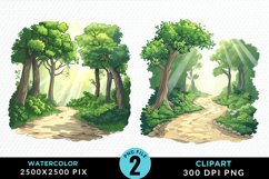 Watercolor Hiking Trails Collection Clipart Product Image 1